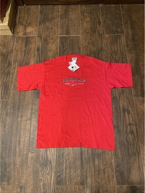NWT Vintage St. Louis Cardinals T-shirt Adult Large Red Embroidered
